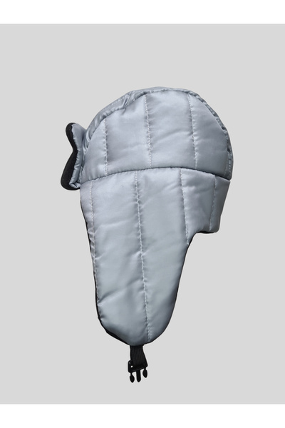 GYES Kışlık içi polarlı Su geçirmez Uşanka şapka Yetişkin - Çocuk Unisex Gri