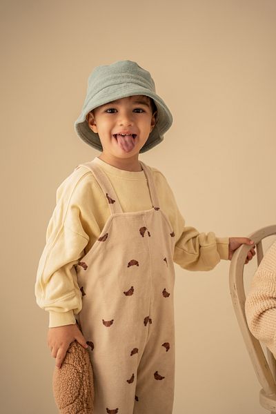 Kirazkids Κρουασάν εμπριμέ βελούδινη φόρμα για αγόρια για κορίτσια