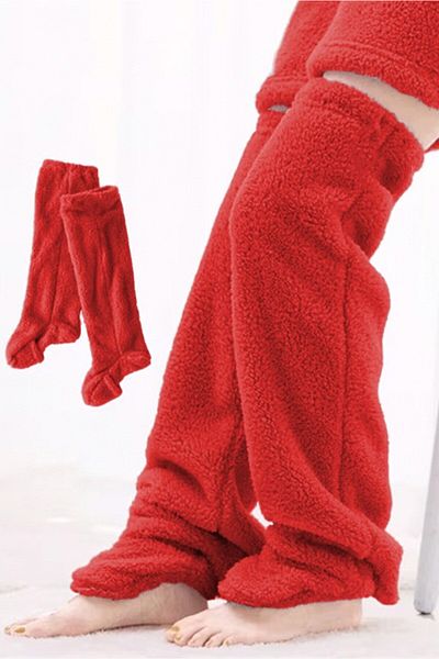 Mulberry Wellsoft Plush over Knee Home Socks Long Socks
