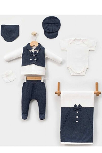 Cherub Baby Yelekli Waffle Erkek Bebek Yenidoğan 7 Parça Battaniyeli Hastane ...