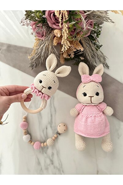 Zey's Amigurumi Amigurumi Yenidoğan Set Tombik Tavşan Uyku Arkadaşı Çıngırak ...
