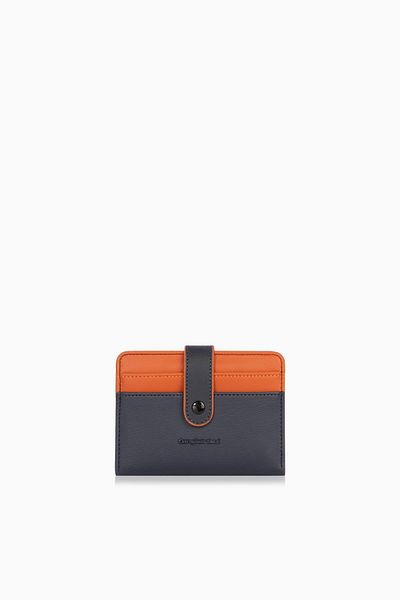 CENGİZ PAKEL Cengiz Pakel Women's Mini Size Wallet with Snap Detail - 65315 - Navy Blue/Tile
