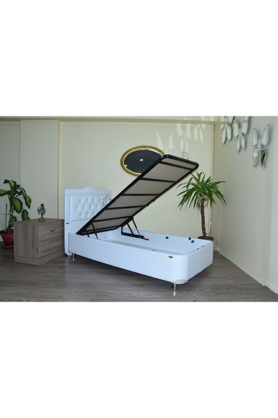 Ankara Mobilya Baza-Başlık 13433 Suni Deri Beyaz Baza Kapitone başlık 100*200...