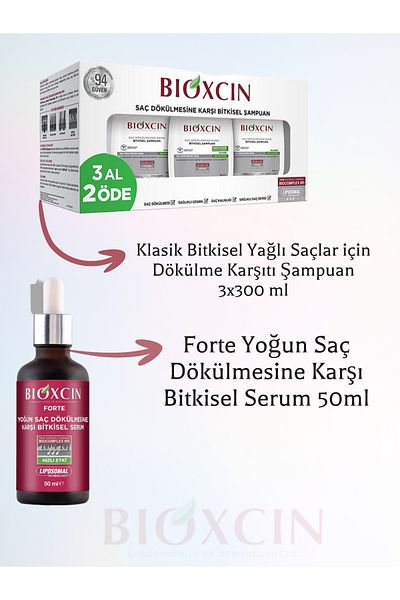 Bioxcin Genesis Buy 3 Pay 2 Shampoo for Oily Hair & Forte Anti-Hair Loss Herbal Serum 50ml
