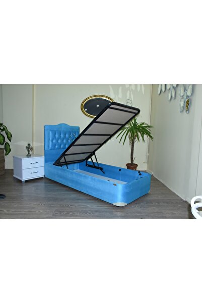 Ankara Mobilya Baza Başlık 13431 Tay Tüy Pembe Kumaş Kapitone Başlık Metal 90*190cm El Yapım