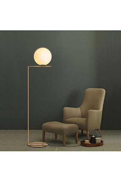 Homelux Moon Floor Lamp, 30x30x156 Cm, E27, 40 W, Metal/glass, Gold/white