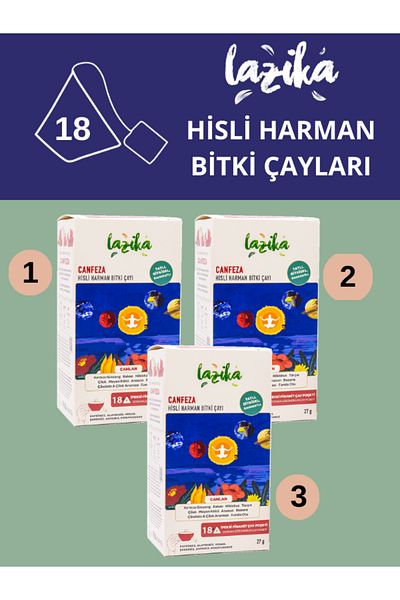 LAZİKA (Set of 3) Sense Harman Canfeza / Love Tea & Energy Tea