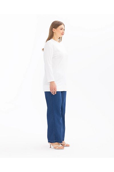 SEÇİLSTORE Plus Size Basic Long Sleeve Tunic