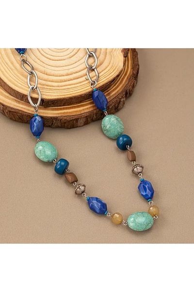 Store Boho Style Resin Colorful Beads Long Style Necklace