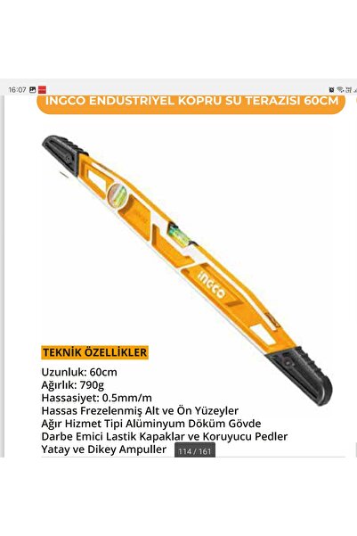 Ingco PROFESYONEL SU TERAZİSİ 60 CM