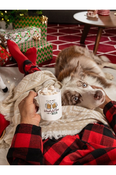 Merch&ice Wonderful Time for a Beer Printed Christmas Cup