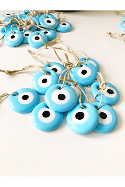 312 KONSEPT 5 см синя стъклена мъниста „Зло око“ – 10 броя декоративни мънист...