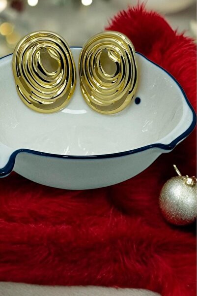 TRENDTAKI أقراط هلفازون - طبقة ذهبية رقيقة وأنيقة 0113