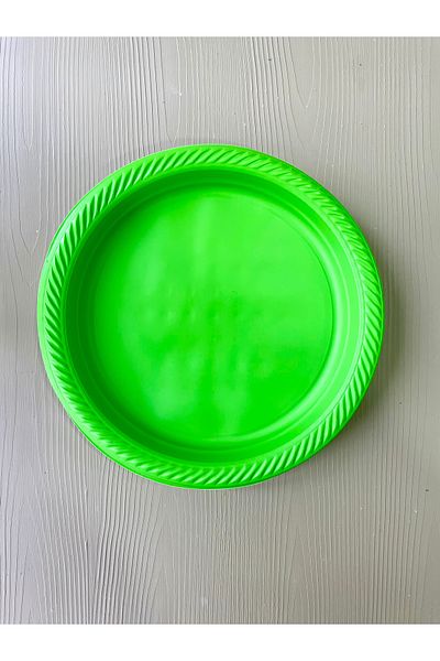 Meyofficial Pack of 10 Green Plastic Plates