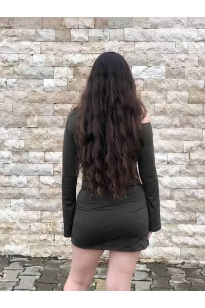 SEVENLINE Rochie de damă, cu un singur umăr, adunată, nisip