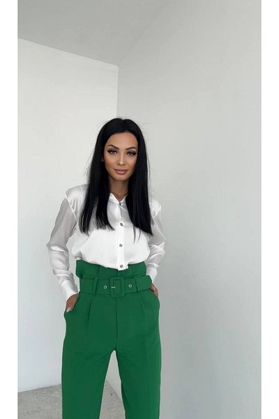 Swass High Waist Belted Narrow Leg Carrot Trousers