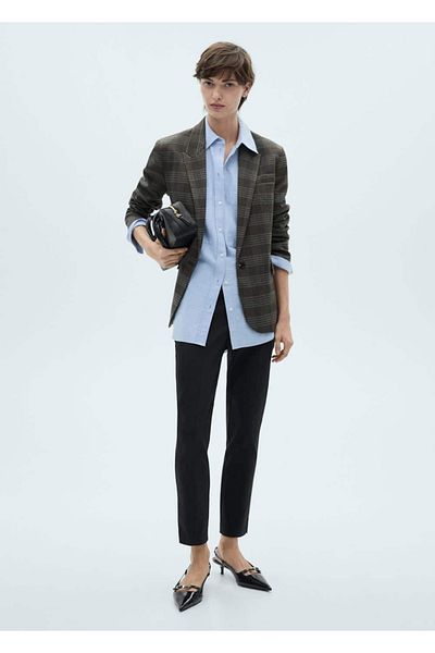 MANGO Woman Straight Cut Cotton Trousers