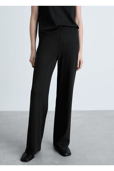 MANGO Woman Thin Knitwear Wideleg Trousers