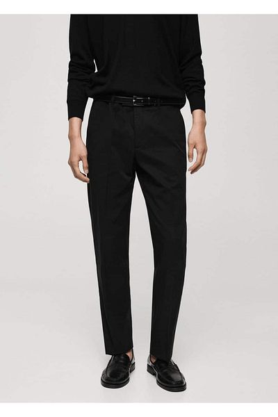 MANGO Man Regular Cut Cotton Trousers