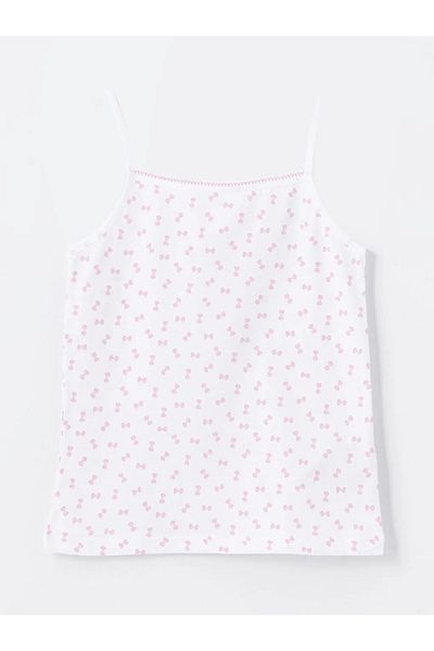 LC Waikiki lCW Kids Buxe - White Square Collar Printed Tank Top for Girls Set of 2