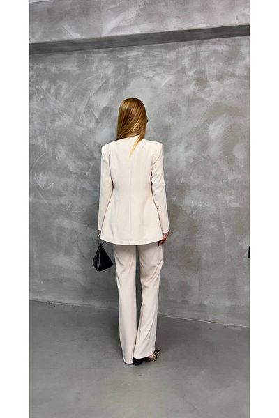 Nilo Giyim ve Ayakkabi Women's Double Button Satin Lapel Suit