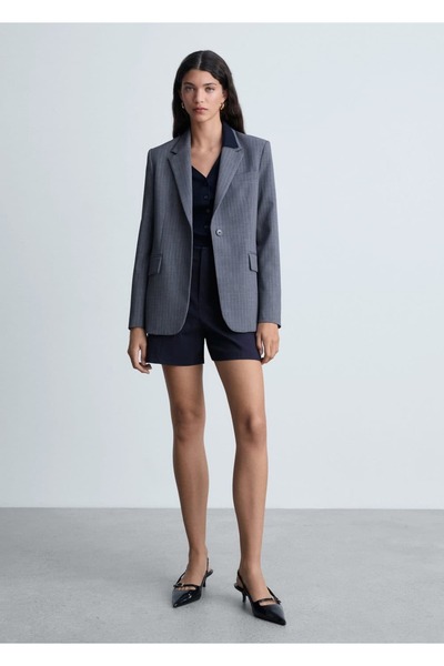 MANGO Woman Yüksek belli pamuklu şort