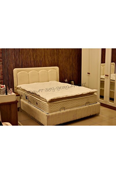 MURAT BEY YORGAN EVİ Yünü Yatak Pedi, Yatak Koruyucu, Yatak Şiltesi 160 X 200cm Ebat(%100 Meri̇nos Kuzu Yünü)