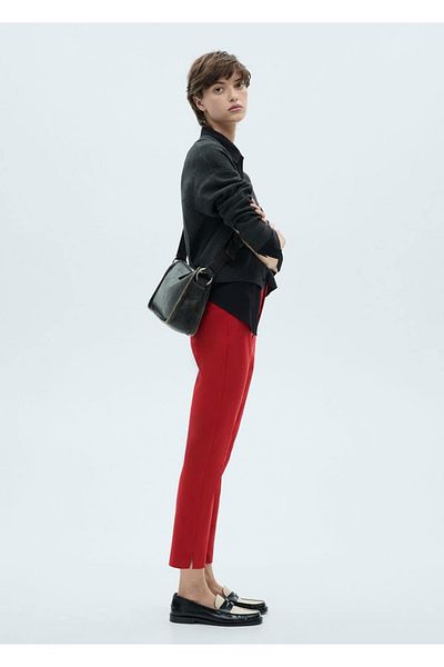 MANGO Woman Straight Cut Cotton Trousers