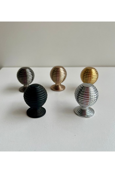 Erdem Yuvarlak Tokmak Cins Dolap Kulpu - Gümüş