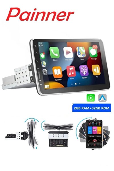 Painner P1002 10.1inç Android 15 Tek Din Carplay 2gb Ram 32gb Hafıza 360 Derece Ekran Multimedya Teyp