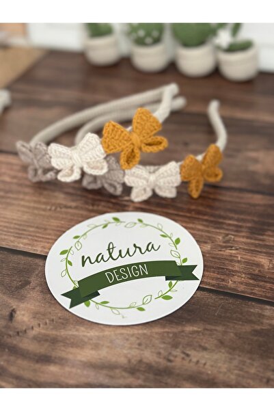 NATURA DESİGN Natura дизайн плетена панделка за коса - горчично бежово