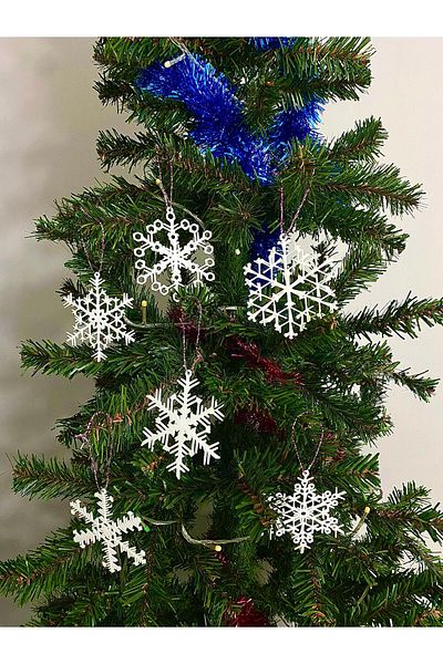 vdn design Christmas Pine Tree Ornament 6 Pieces Snowflake Decor Ornament Set