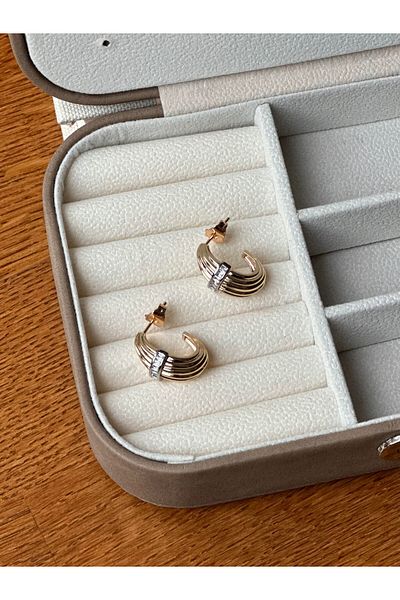 Serenity Atelier New Season Gold Shiny Striped Luna Earrings