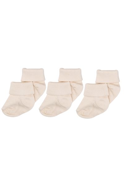 Novibaby 3 Pack Bamboo Newborn Baby Socks I Ecru Ecru Baby Girl Boy Socks