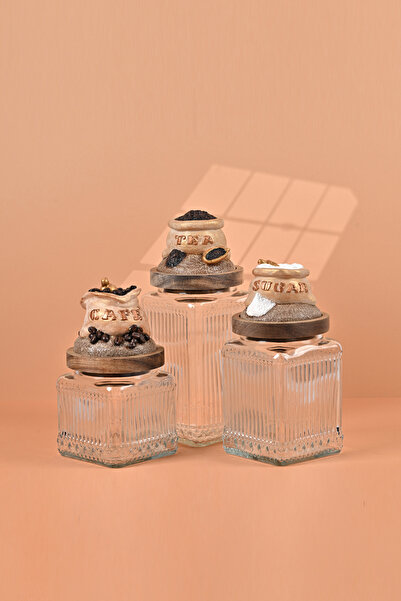 Handan UZUNOĞLU Özel Tasarım  Çay Kahve Şeker Kavanoz Seti