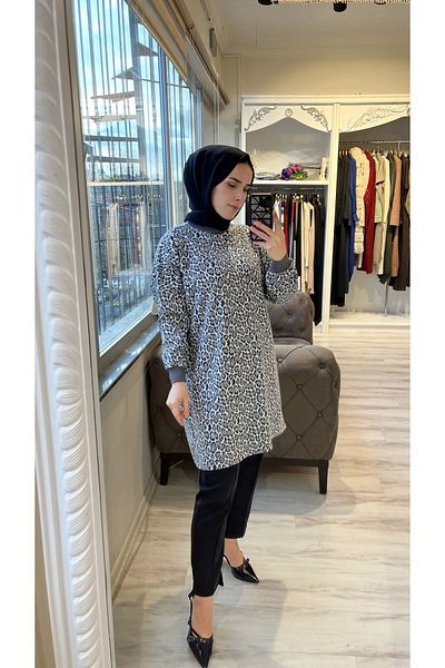 Invee INVEE 7067 Tunica antracit cu model leopard