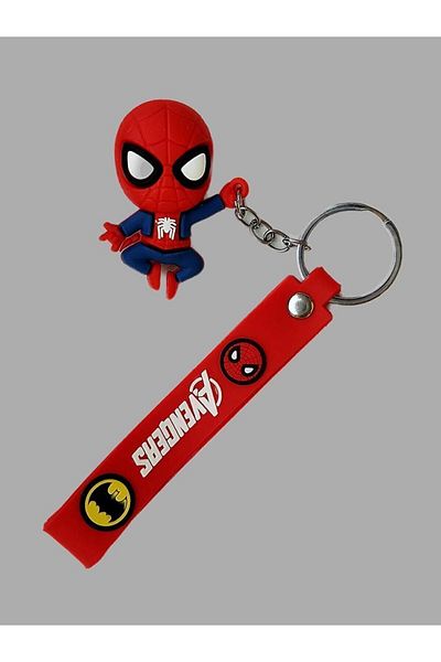 AVENGERS Three Dimensional Silicone Keychain and Bag Accessory with Spiderman Figure