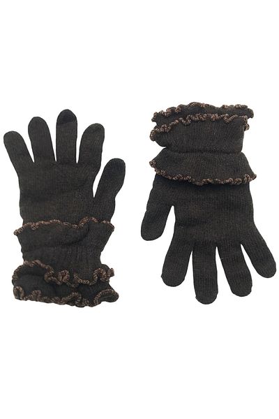 AXE SPORTSWEAR Winter New Gloves Glove - Brown, Ruffled Ankle, Wool Knitwear Knitted