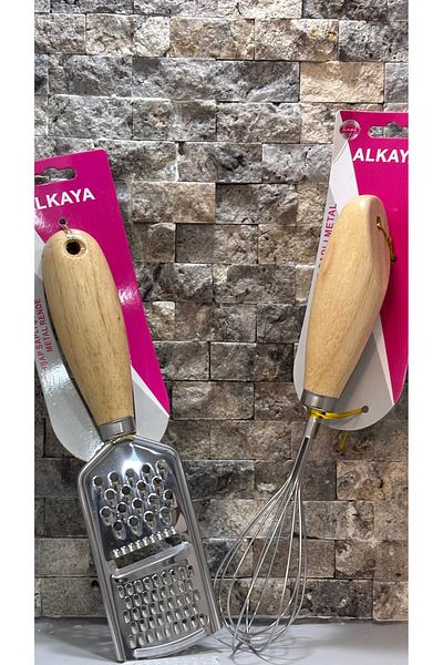 ARİN MODA Arin Homteks Den Wooden Handle Metal Rende and Beater