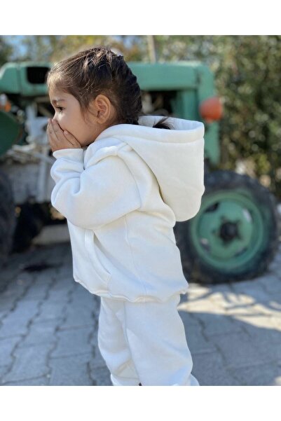 ella baby Beyaz Kız/erkek Eşofman Takımı