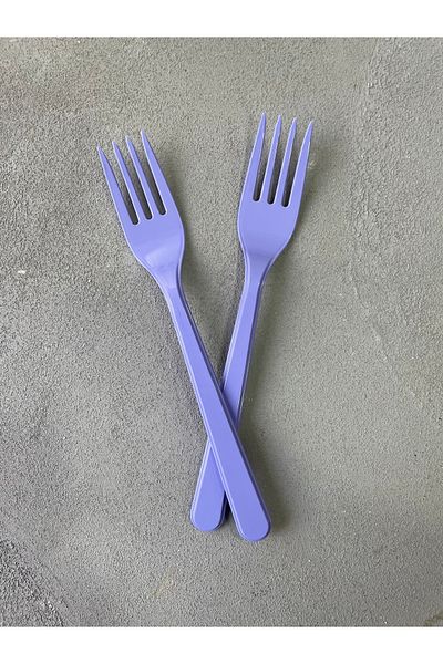 Meyofficial 10 Pieces Lilac Plastic Fork