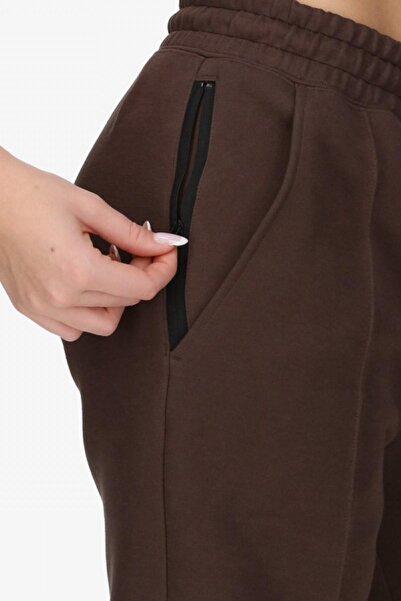 Nike Sportswear Tech Fleece Standart Fit Mid Rise Jogger Brown Kadın Eşofman Altı Kahverengi