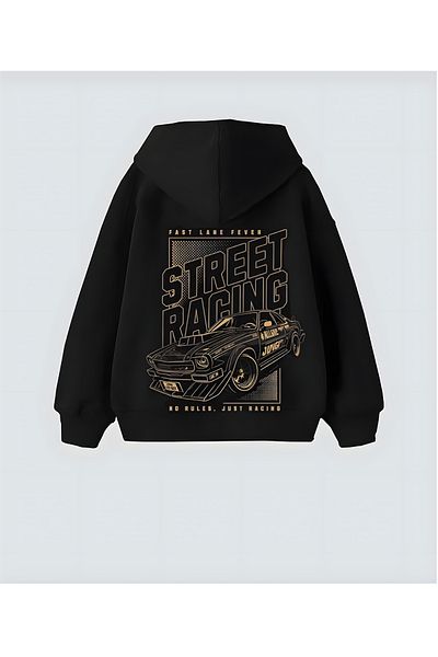 Aesthia Hanorac cu glugă supradimensionat unisex Street Racing Design