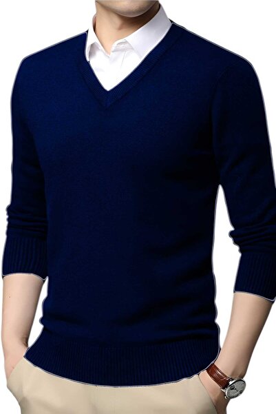 Mood Agenda 3-х частинний чоловічий светр з V-подібним вирізом, довгими рукавами, не кошлатиться, чоловічий светр Slim Fit