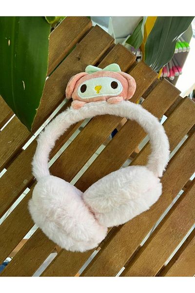 EyER Shoping Pink Sanrio Melody Kuromi Plush Earmuff