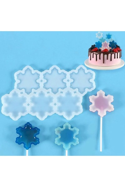 Genel Markalar Çoklu Kar Tanesi Lolipop Şekerleme Çikolata & Pasta Silikon Ke...