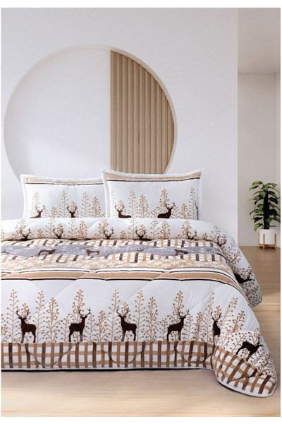 Bikaya Home Merino Single Comforter Set - Deer Beige (160X240 cm)