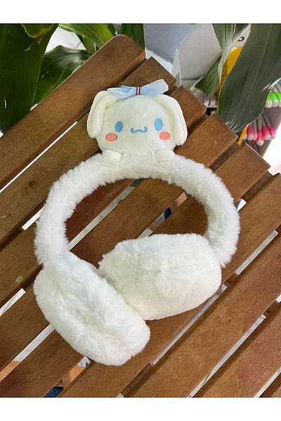 EyER Shoping Cască de pluș albă - Sanrio Melody Kuromi