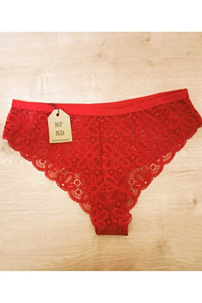 ENEFENDİ YILBAŞI DANTELLİ GÜPÜRLÜ KIRMIZI NOEL HEDİYE PAKETLİ KÜLOT 38-40 İÇÇAMAŞIRI