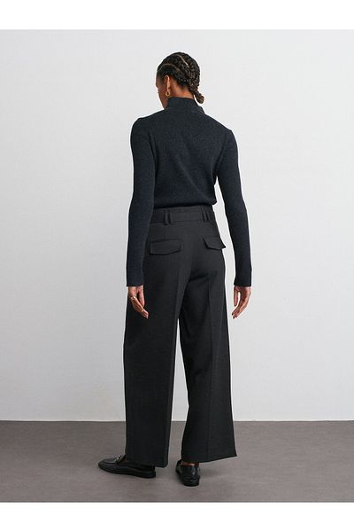 Dilvin Model 71580 - Pantaloni antracit cu centura si dresuri